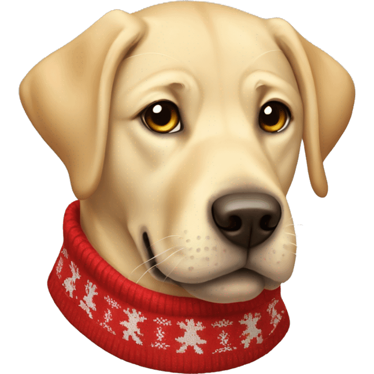 Labrador dog with Christmas sweater  emoji