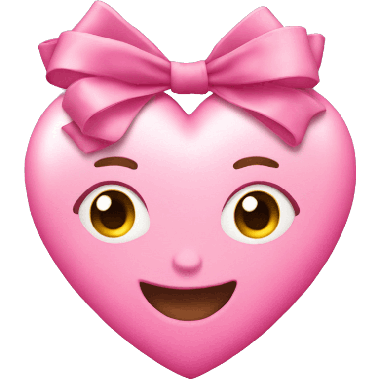 Pink heart with a coquette bow on top right  emoji