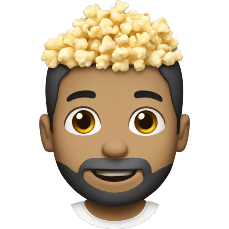 Light skin Guy with short beard eating popcorn emoji