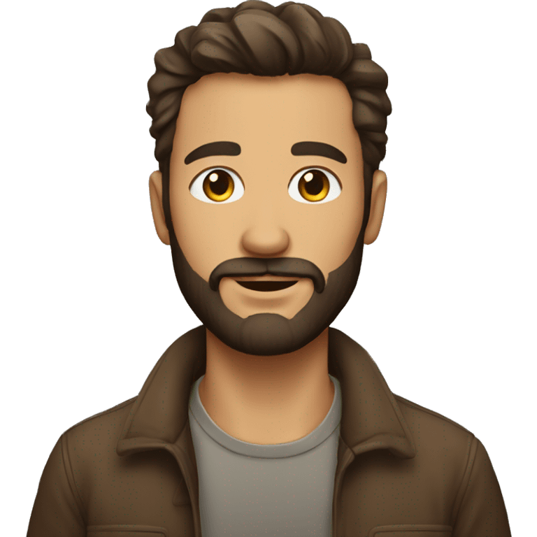 Homme brun avec une barbe emoji