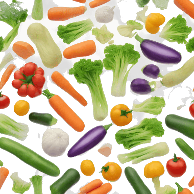 Sliced vegetables in various colors. emoji