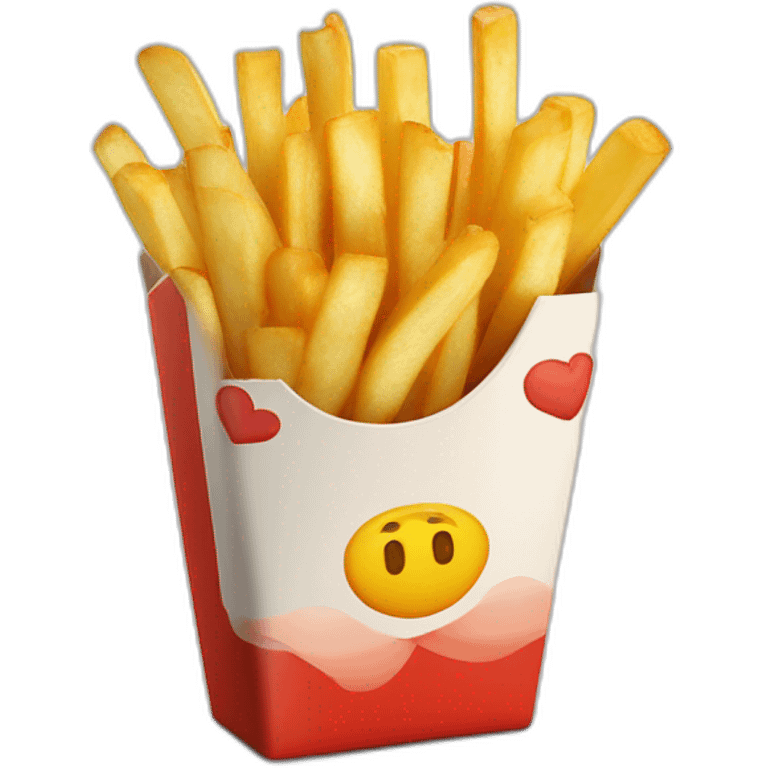 French Fries, angle isométrique de 45 degrés, vue semi-bas emoji