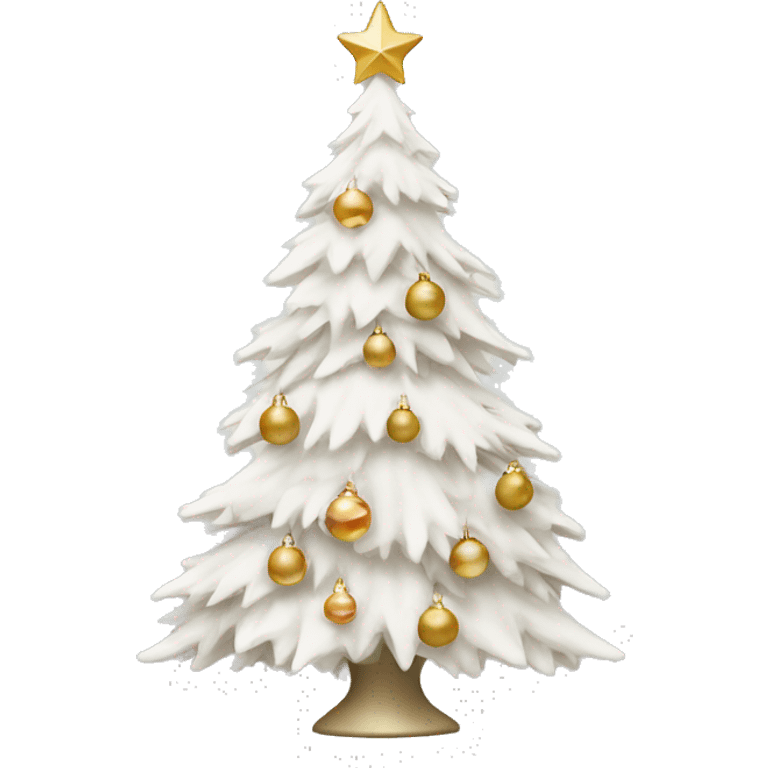 white christmas tree with neutral ornaments  emoji