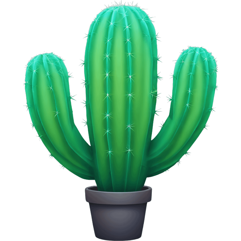 A cactus in green and cyan blue gradient color. emoji