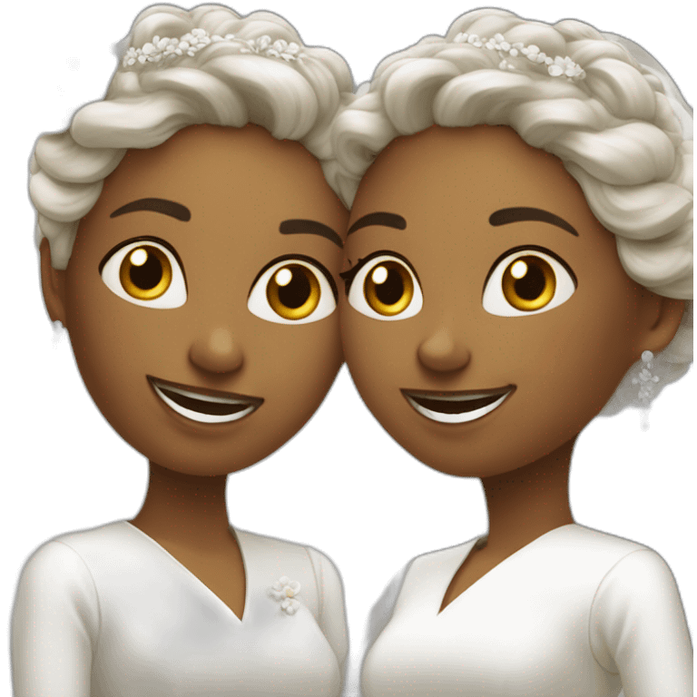 Mariage deux femmes blanches emoji