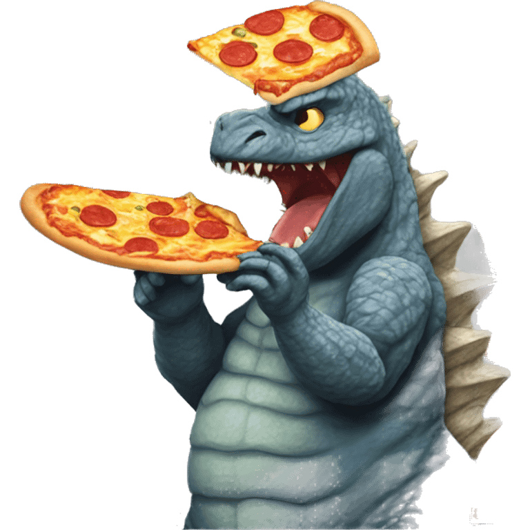 Godzilla eating pizza  emoji