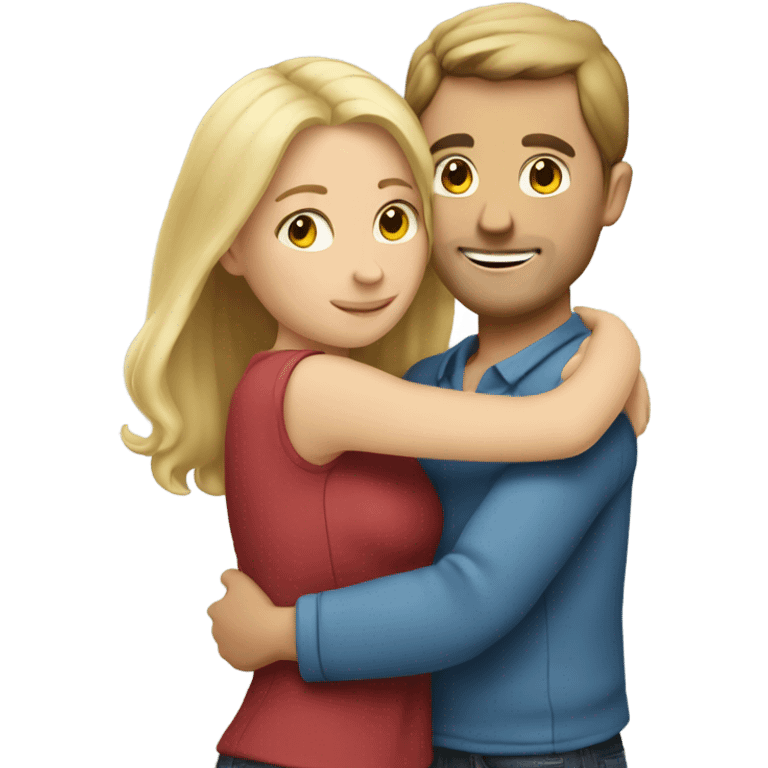 caucasian couple hugging  emoji