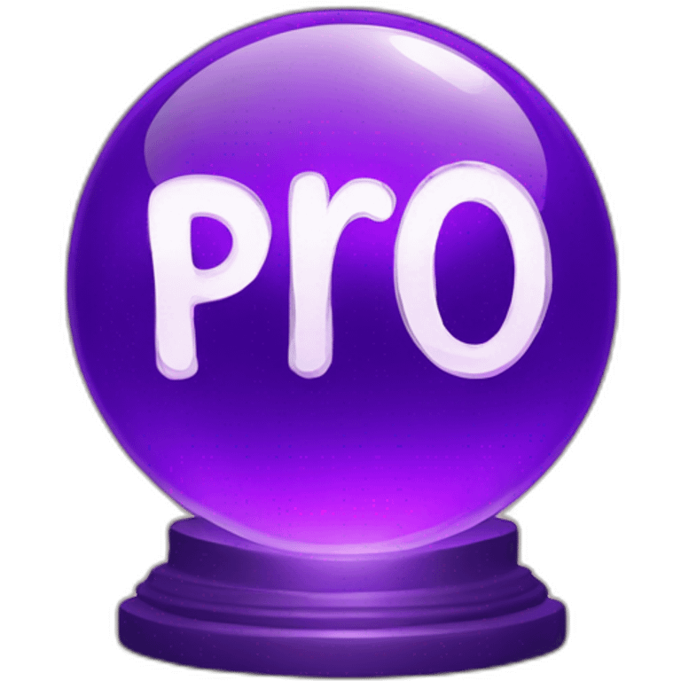 word "Pro" in purple crystal ball emoji