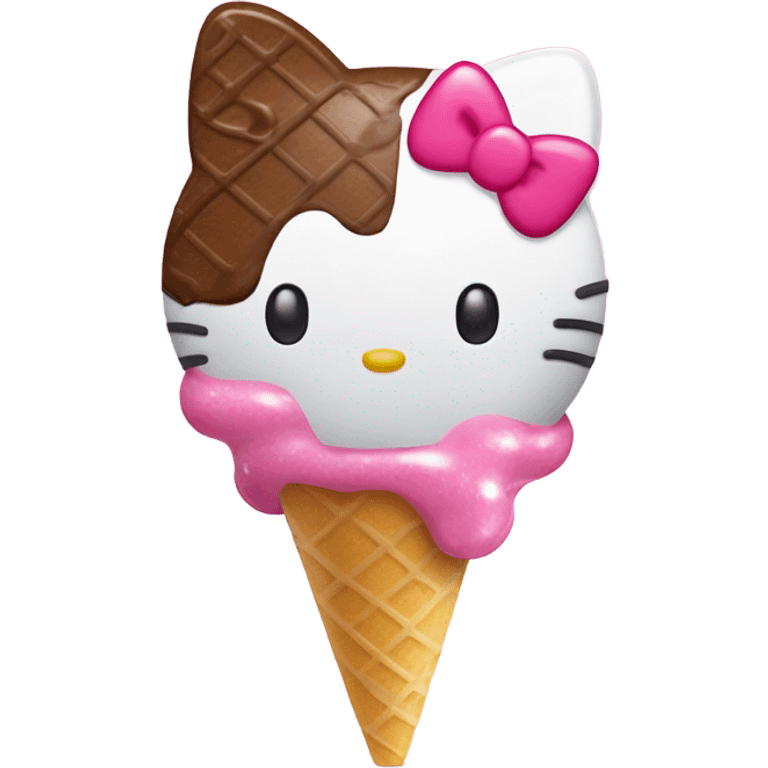 Hello kitty with icecream sundae  emoji