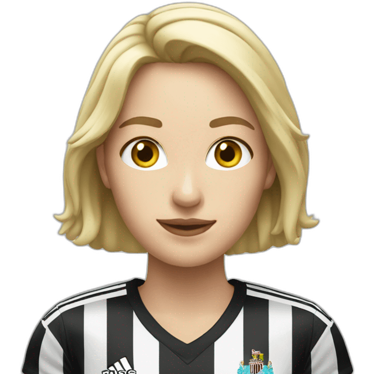 a blonde woman in a newcastle shirt emoji