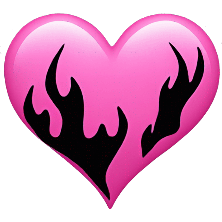 pink heart with black flames emoji