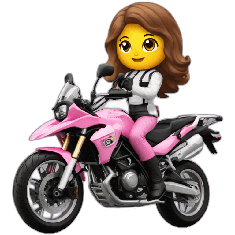 Moto benelli trk 502X rosa hello kitty  piloto mujer emoji