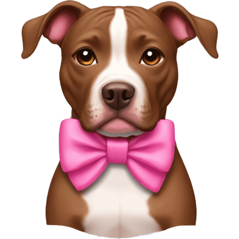 brown pit bull with a pink bow on its neck emoji