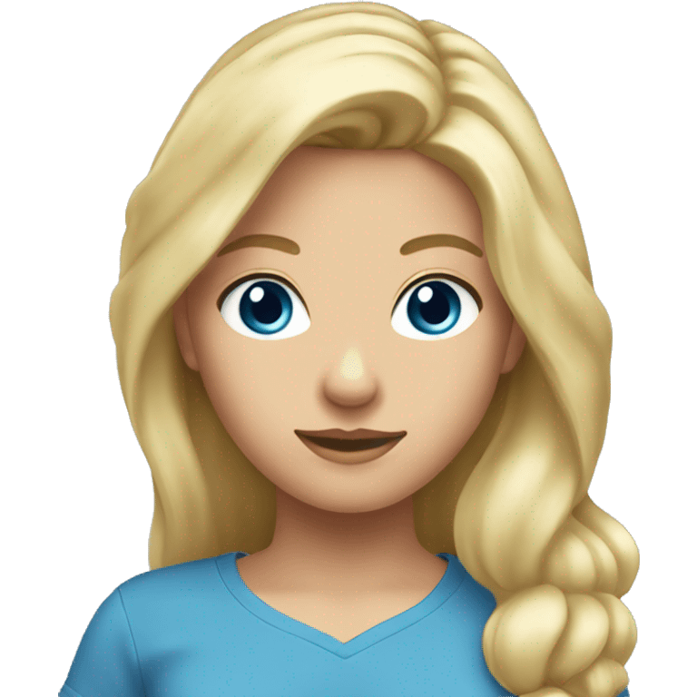 Caucasian female blonde hair blue eyes with Texas shirt  emoji