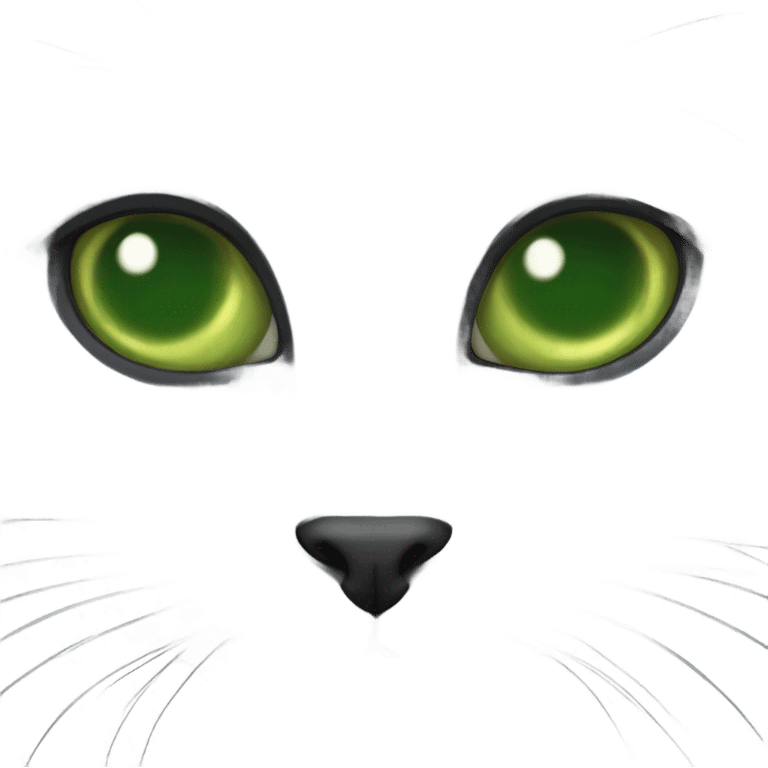 Grey cat green eyes  emoji