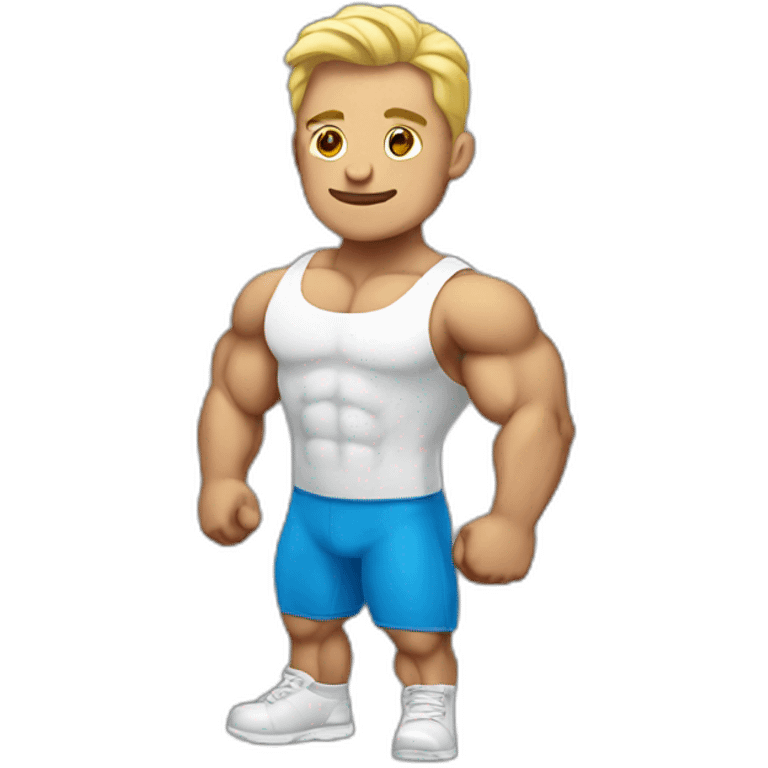 White bodybuilder emoji