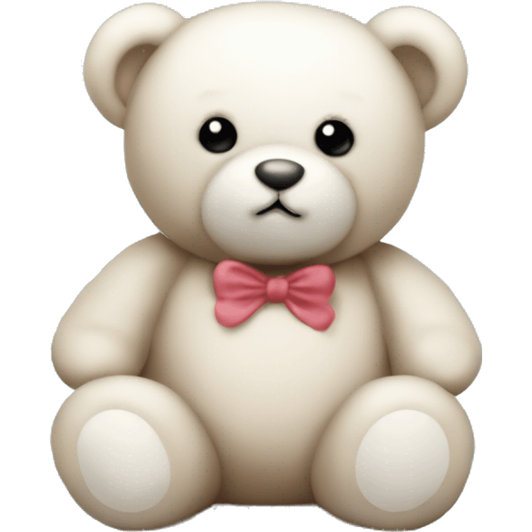 Teddy bear con cuore bianco e fiori nelle zampe  emoji