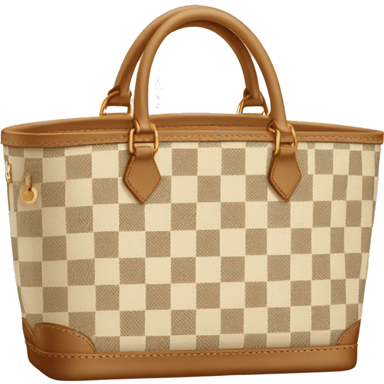 beige checkered louis vuitton tote emoji