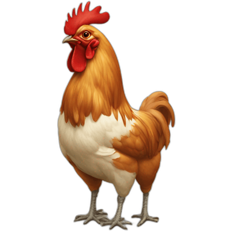 Coq sur chat sur chien sur lama emoji