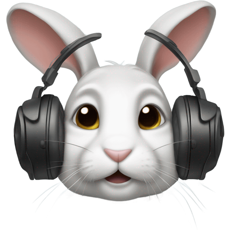 bunny with earphones emoji