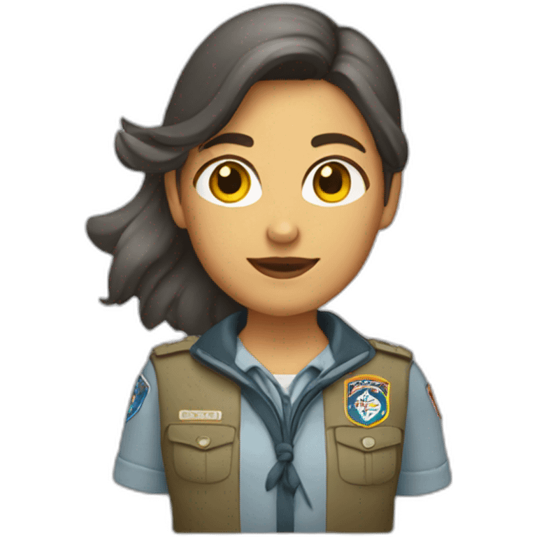 Scouts mujer con pelo corto y gris emoji