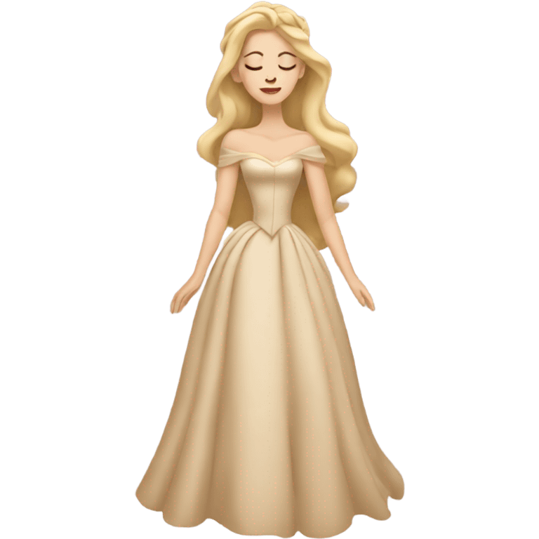 Sleeping beauty in a beige dress  emoji