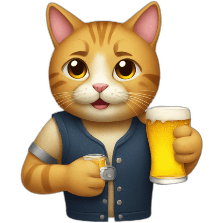 Cat with beer emoji