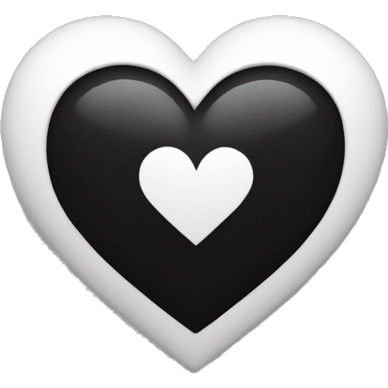 Half white half black heart emoji