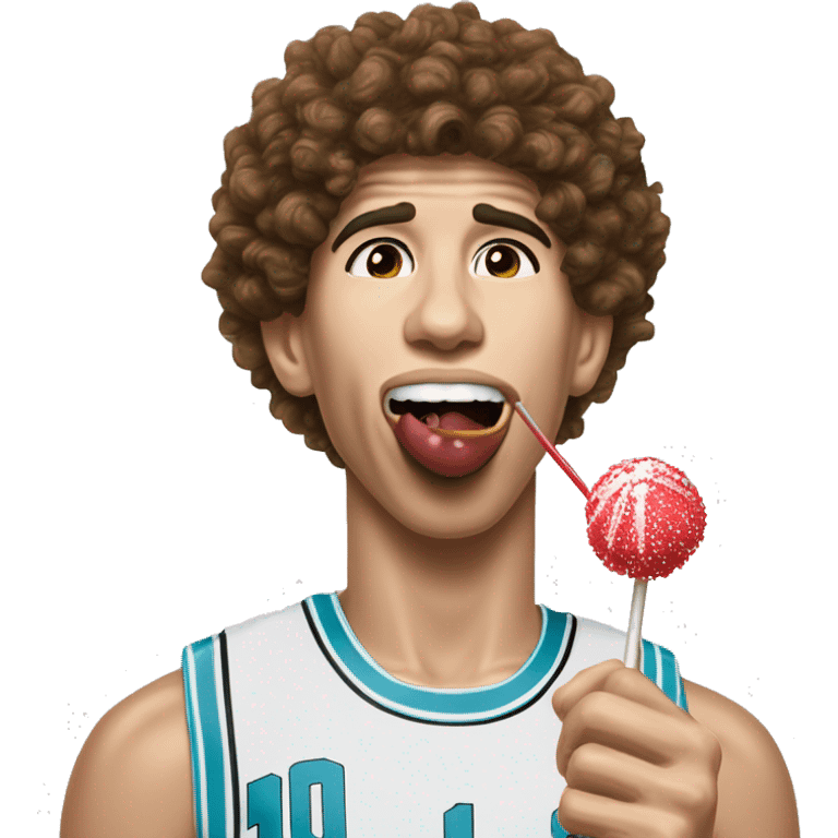 Lamelo Ball licking a lolly pop emoji