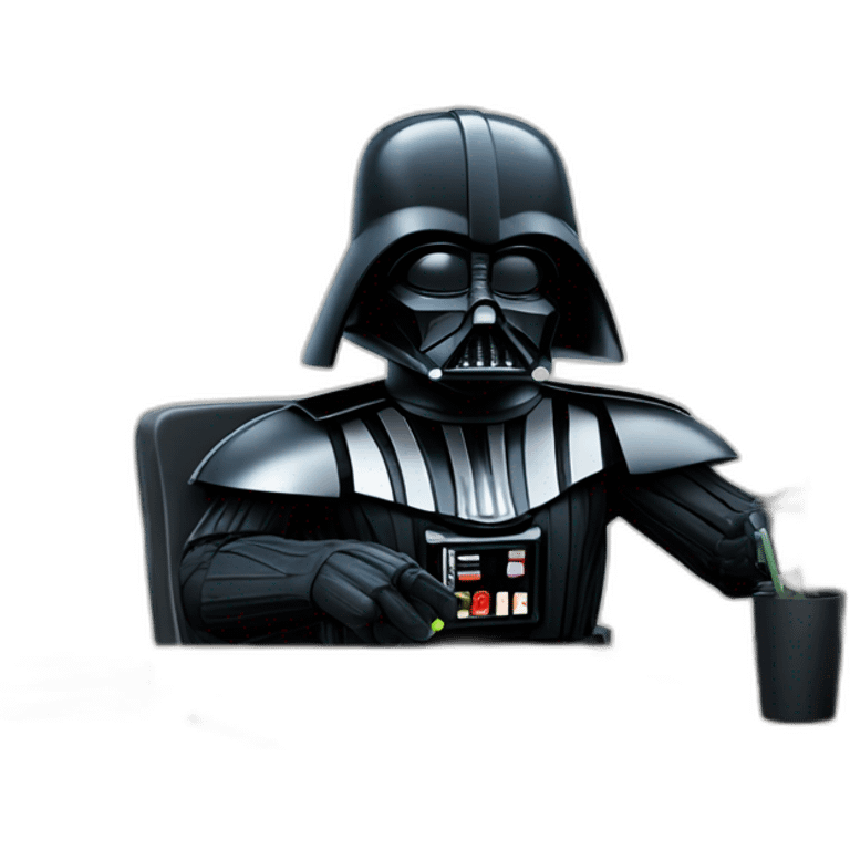 Darth Vader writing code at the computer emoji