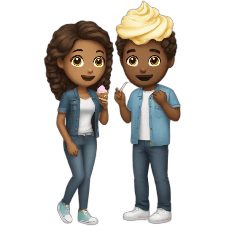 Icecream date boyfriend girlfriend  emoji