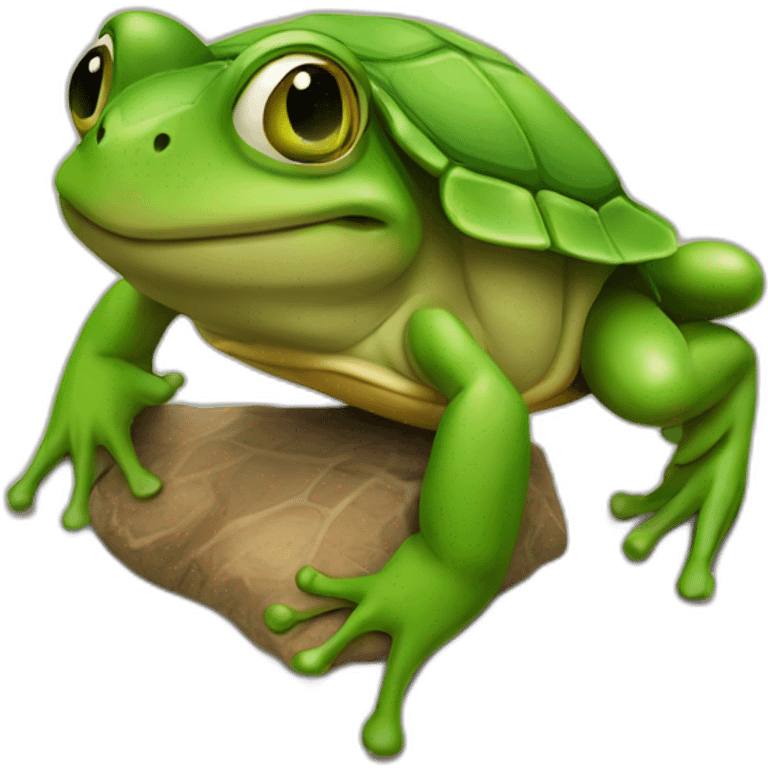 Grenouille sur tortue emoji