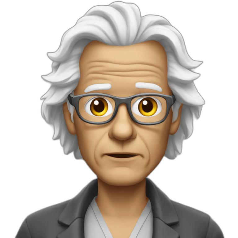 doc brown without glasses from back to the future emoji