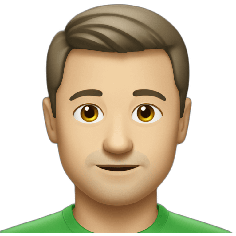 Volodymyr Zelensky with Green shirt emoji