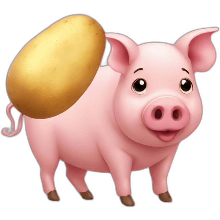 pig in love with potato emoji