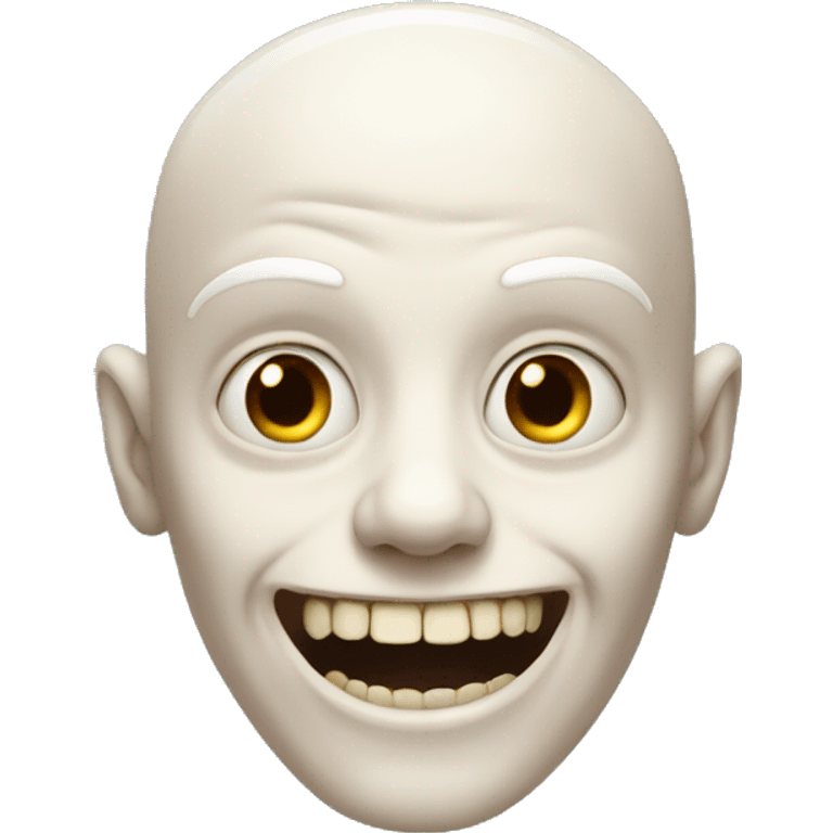 Pale man with a creepy smile emoji