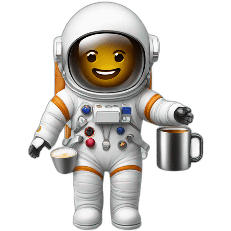 Astronaut with a nespresso emoji