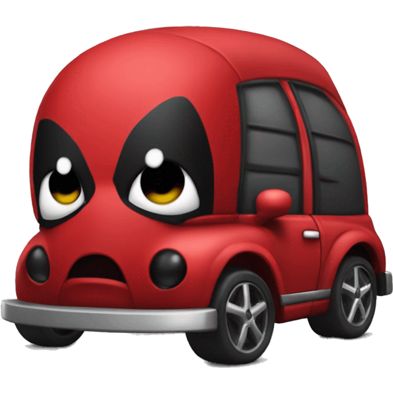 Deadpool with red car emoji