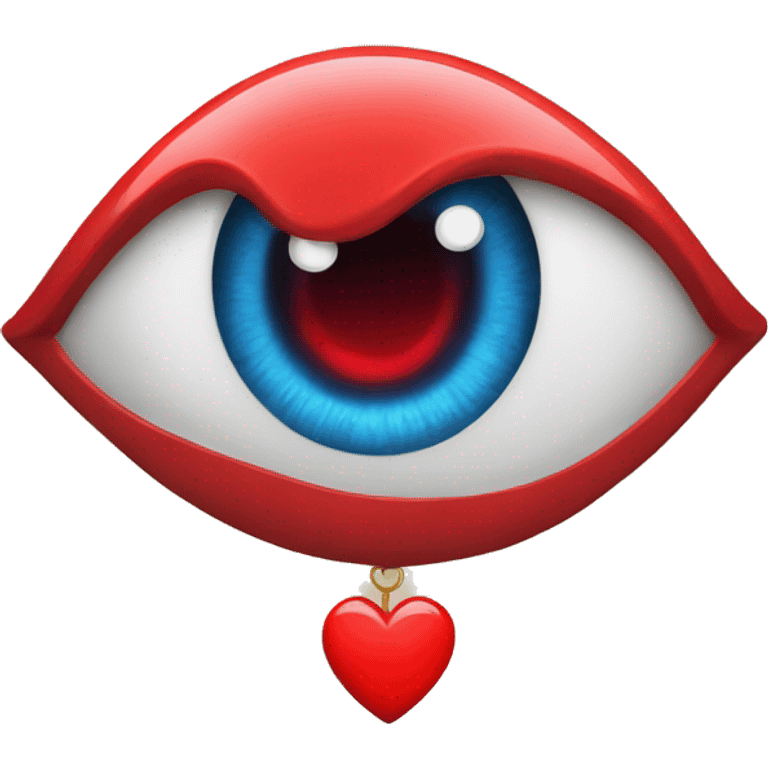 Evil eye with red heart emoji