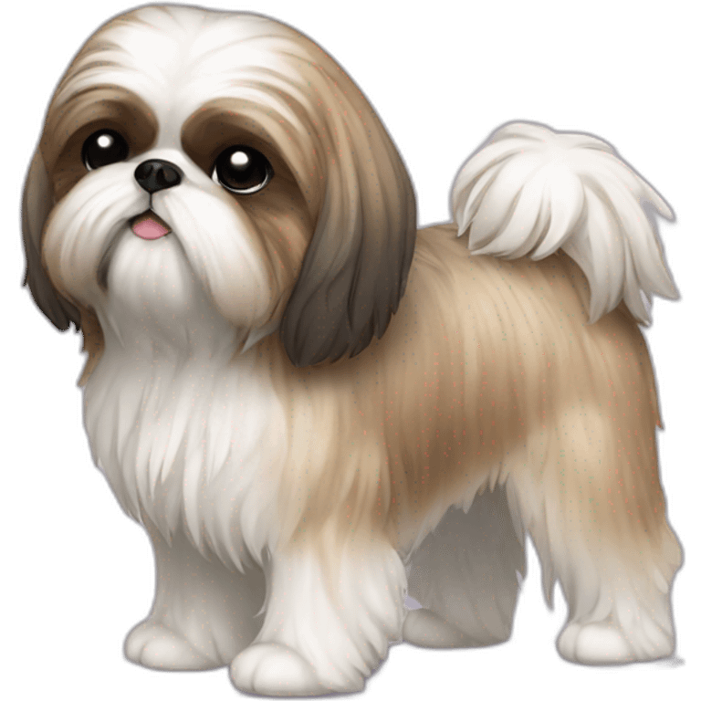 Dog Shih Tzu with drop coat full-height  emoji