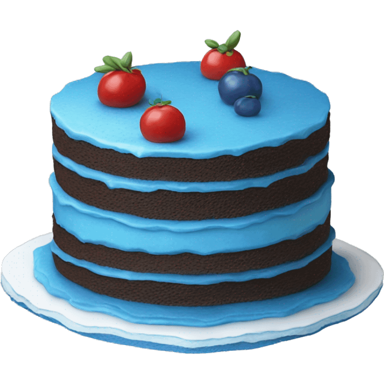 Realistic blue layered cake emoji