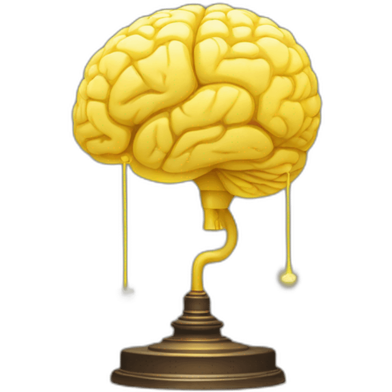 yellow brain with lamp shining emoji