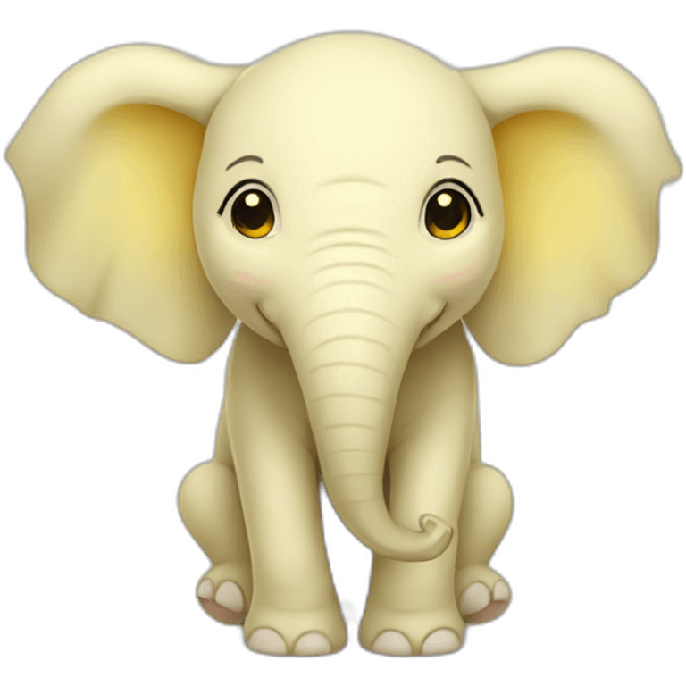 Cute pale yellow Elephant emoji