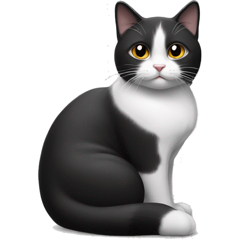 A zen black and white cat emoji