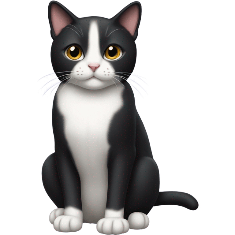 Small tuxedo short-haired cat emoji