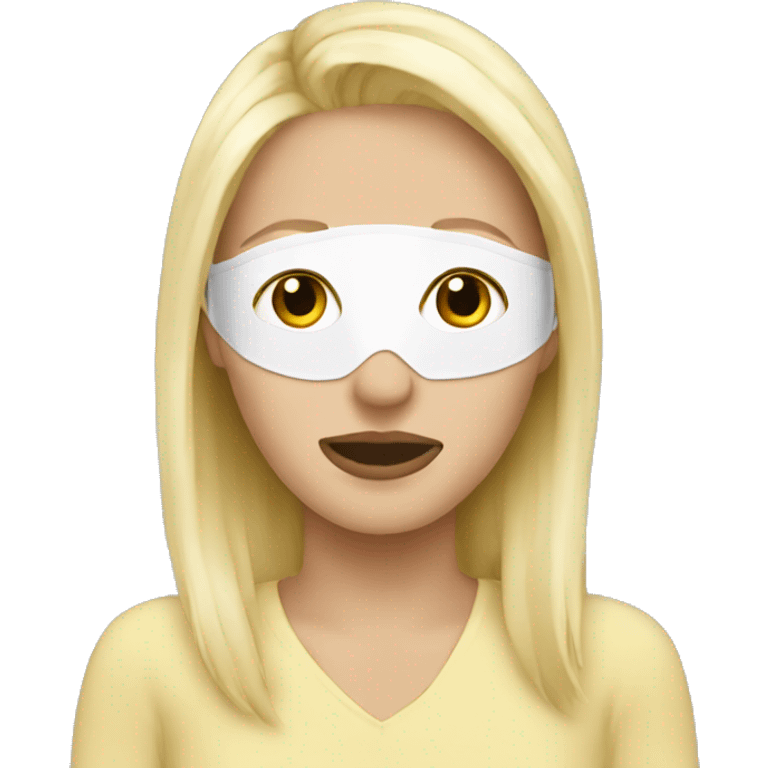 Blonde facemask emoji