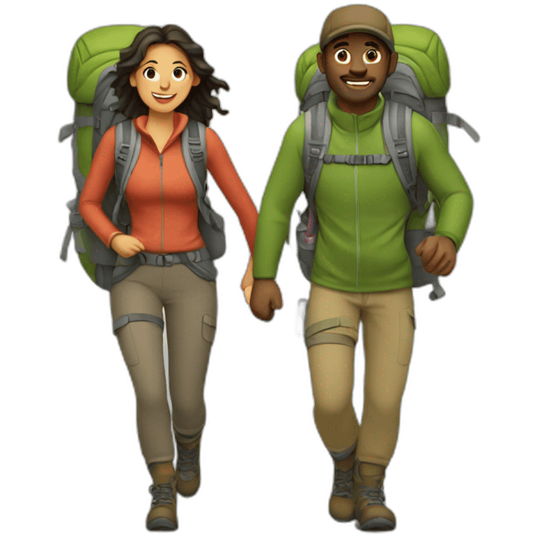 couple trekking emoji