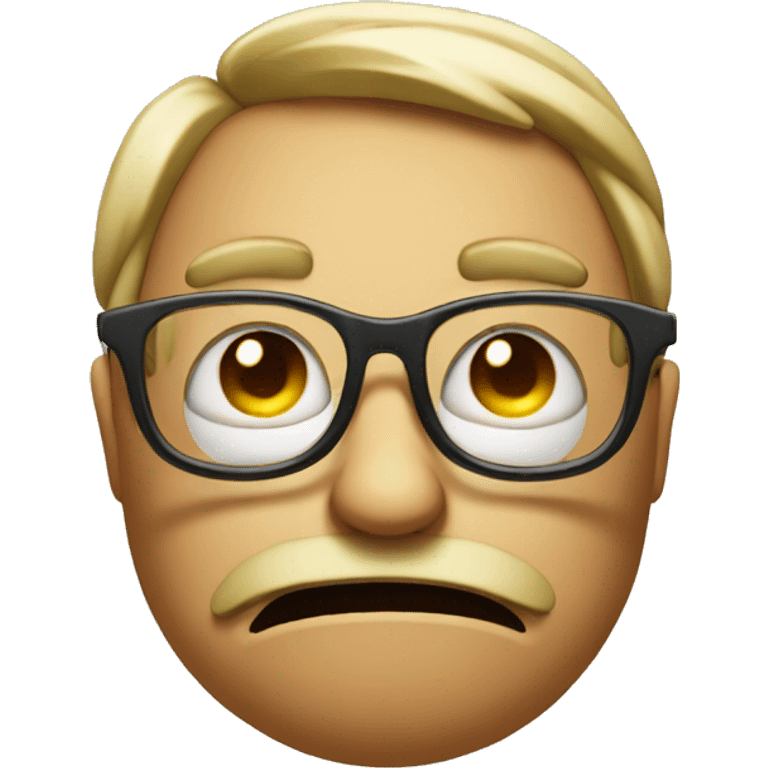  unamused face apple emoji with glasses emoji