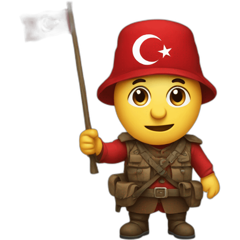 Turkish nationalist turkey in the colors of the turkish flag emoji