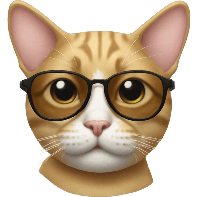 Un gato con gafas emoji